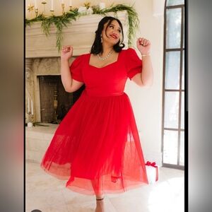 Ivy City Co Red Ballerina Dress